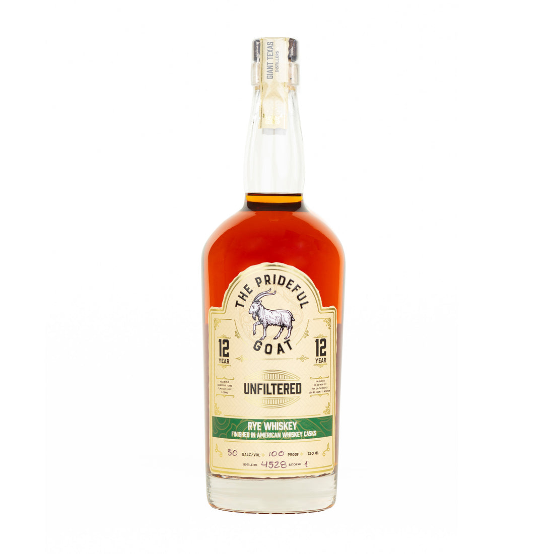 The Prideful Goat Rye Whiskey 12 Year 750ml