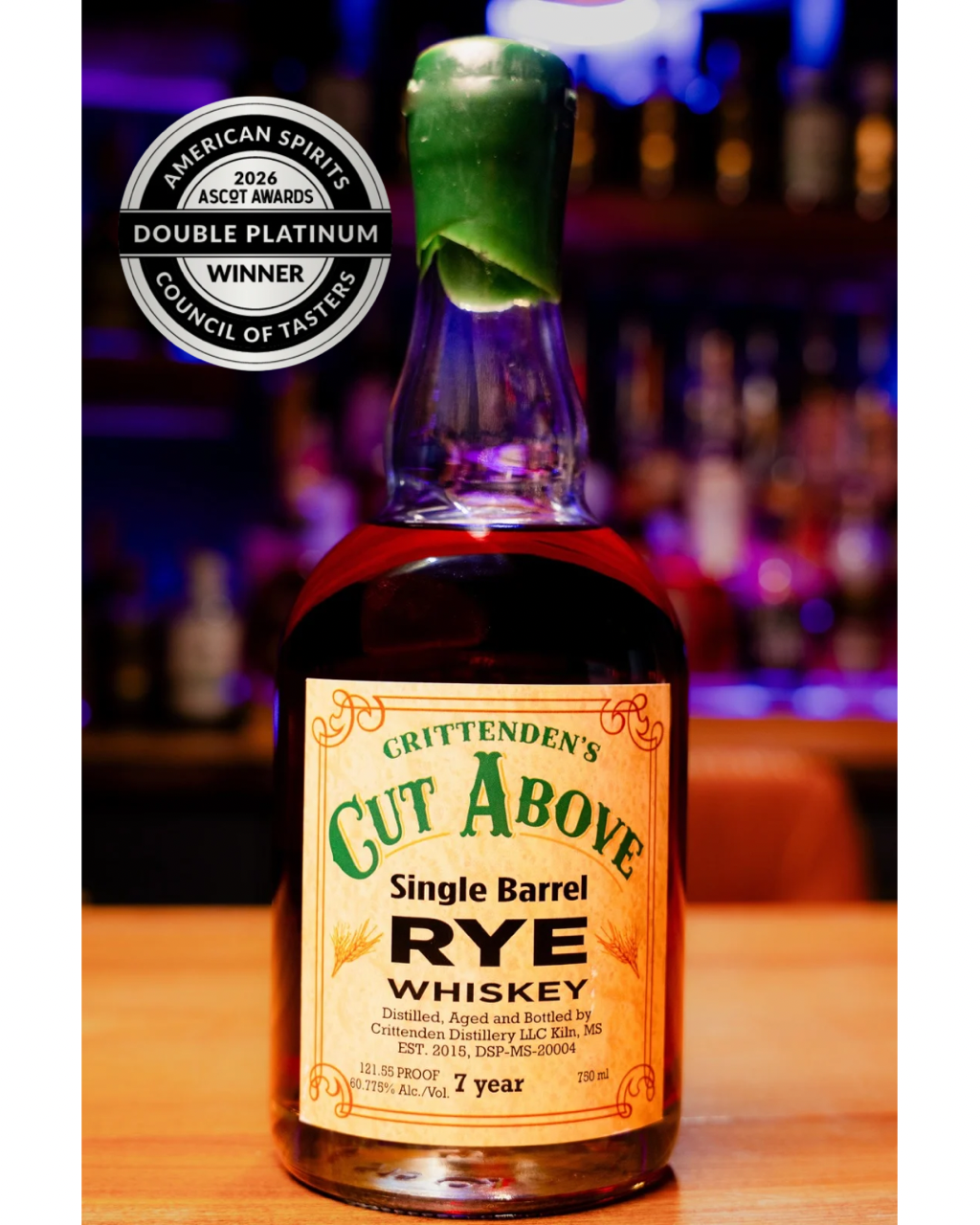 Crittenden's Cut Above Single Barrel Rye 7 year Brewtally Honest 750ml